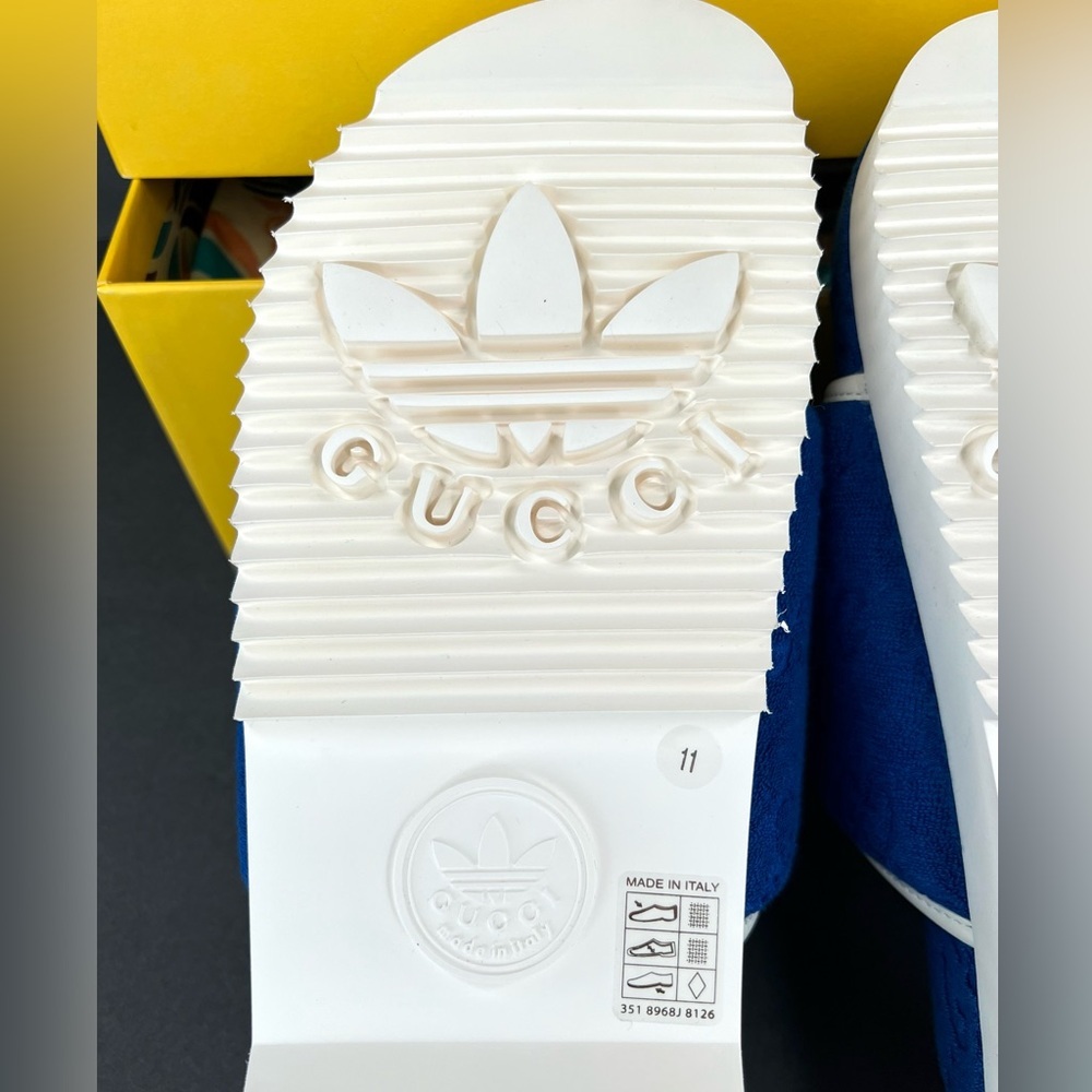 Gucci X Adidas GG Magic Sponge Demetra Vegan Logo Slide UK 11 - US 11.5 - EU 45 - Picture 10 of 13